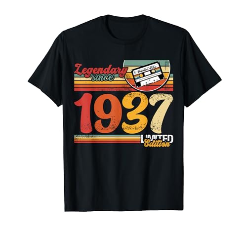 Consigue ahora Vintage 1937 Legendario desde Promoción 1937 Casete cumpleaños Camiseta Rebajas 2024 | regaloscumple.com