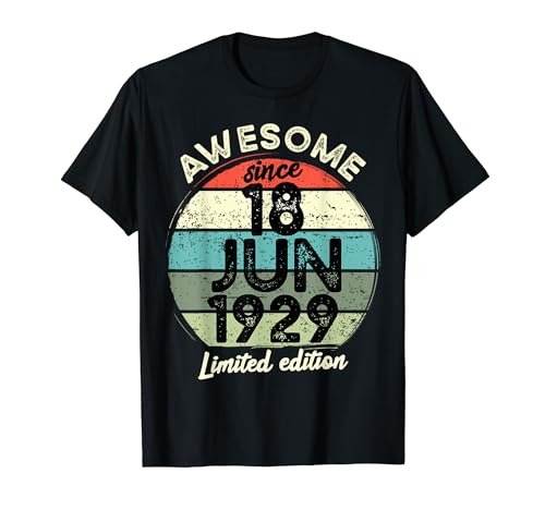 Consigue ahora 18 junio 1929 95 cumpleaños 95 años Cumpleaños 2024 Cumpleaños Camiseta Top Precio 2024 | regaloscumple.com