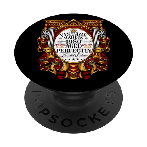 Comprar Decoraciones vintage cumpleaños número Catálogo 45 vintage 1980 45 años PopSockets PopGrip Adhesivo Top Precio 2025 | regaloscumple.com