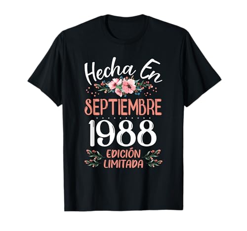 Comprar Hecha Catálogo En Septiembre 1988 Mujer Regalo 37 Años Cumpleaños Camiseta Rebajas 2025 | regaloscumple.com
