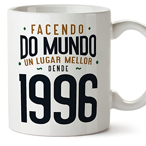 Comprar MUGFFINS Tazas 1996 Cumpleaños - En Gallego Ideas para regalar - Facendo do Mundo un Lugar Mellor - 11 oz / 330 ml - Regalo original y divertido Top Precio 2024 | regaloscumple.com