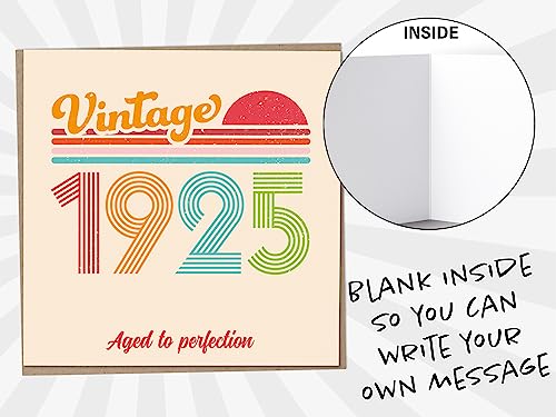Mejores precios Tarjeta   cumpleaños 98 – Vintage 1925 Aged to Perfection  divertida tarjeta   felicitación para hombres y mujeres  tarjetas   cumpleaños para mujeres  tarjetas   cumpleaños para hombres  tarjeta