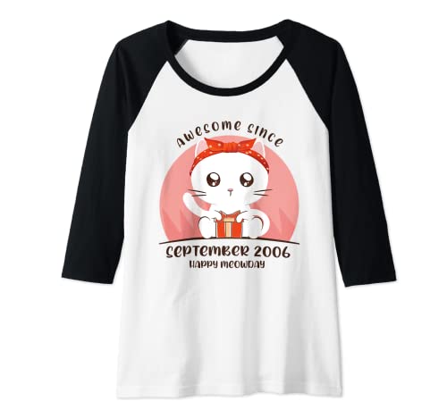 Consigue ahora Mujer 16 años Cumpleaños Kawaii Anime Cat Septiembre 2006 Camiseta Manga Raglan Promoción Rebajas 2024 | regaloscumple.com