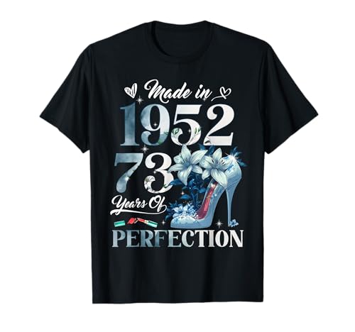 Consigue ahora Womens 73rd Birthday Floral Made in 1952 Gifts 73 Years Old Catálogo Camiseta Rebajas 2025 | regaloscumple.com