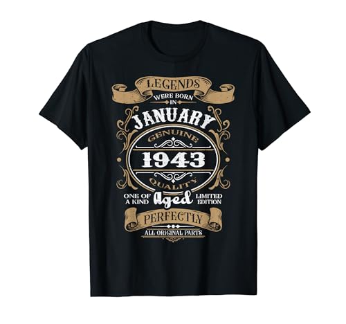 Comprar Las leyendas nacieron en enero 1943 cumpleaños Catálogo Camiseta Top Precio 2024 | regaloscumple.com