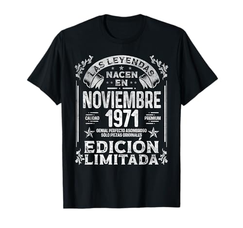 Comprar Las Leyendas nacen BlackFriday en Noviembre 1971 - 53 Años Cumpleaños Camiseta Rebajas 2024 | regaloscumple.com