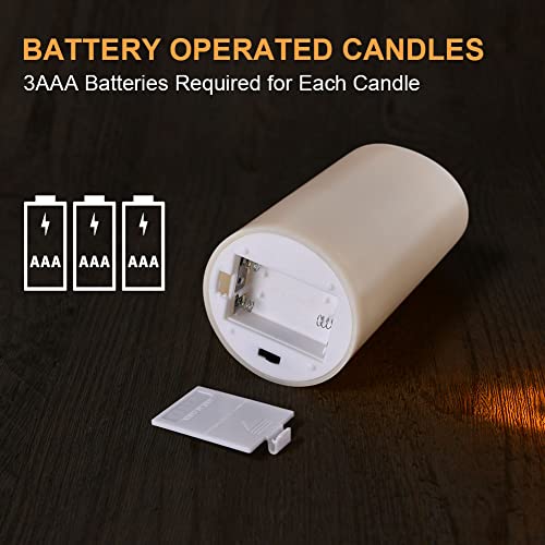 Top Precios Flintronic 3PCS LED Velas sin Llama  Vela   Pilar con Control Remoto y Función   Temporizador  Φ 7.5cmxH 10cm/12.5cm/15cm  Velas LED para Cumpleaños/Fiesta/Boda/Hotel/Decoración Hogar-Blanco Marfil