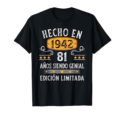 Oferta 81 Años Regalo Hecho 1942 En Camiseta