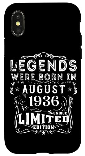 Consigue ahora Carcasa para iPhone X/XS Cumpleaños Regalos Agosto 1936 Edición Limitada Regalo Legend Ofertas 2024 | regaloscumple.com