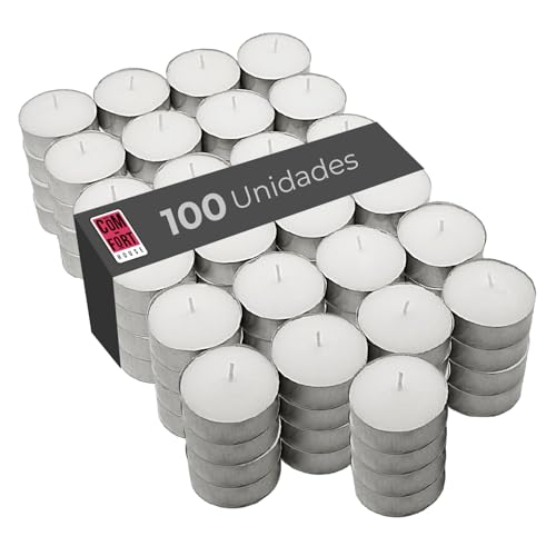 Consigue ahora COM-FORT HOUSE | Velas te Blancas | Pack velas 100 Unidades | Velas Té Calientaplatos | Tealight | 4 Horas Duración | Velas Decorativas Sin Perfume | Catálogo Top Precio 2024 | regaloscumple.com
