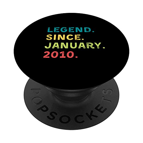 Consigue ahora Cumpleaños leyenda 2010 enero texto retro celebración fiesta PopSockets BlackFriday PopGrip Intercambiable Ofertas 2024 | regaloscumple.com