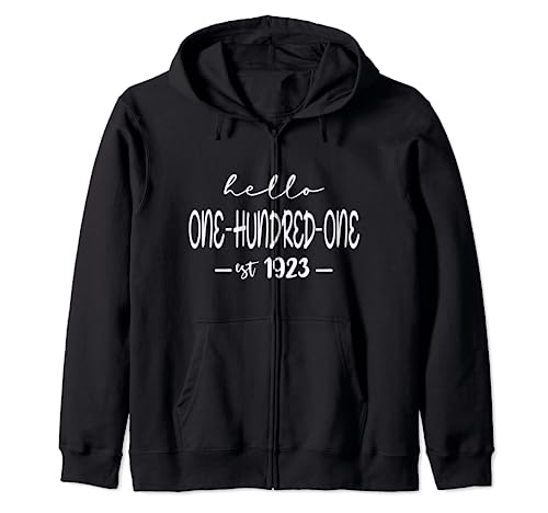 Consigue ahora Est. 1923 Hola Cien y Un Años Cumpleaños Ideas para regalar 101 Sudadera con Capucha Top Precio 2024 | regaloscumple.com