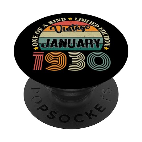 Comprar Regalos 94 Años Vintage Enero 1930 94 Cumpleaños Retro PopSockets PopGrip Intercambiable Top Precio 2025 | regaloscumple.com