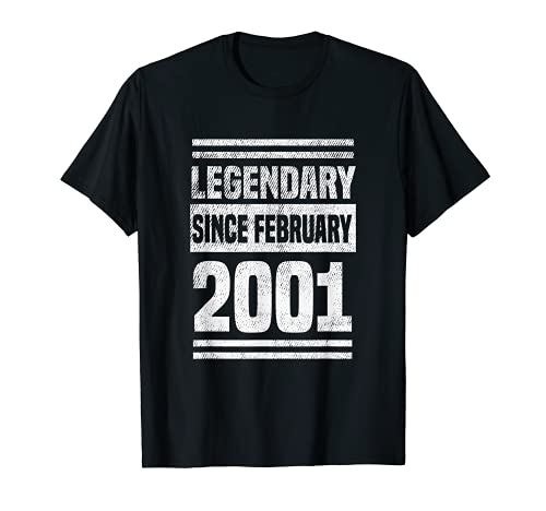 Consigue ahora Desde febrero 2001 legendaria regalo Ideas para regalar cumpleaños 20 Camiseta Ofertas 2024 | regaloscumple.com