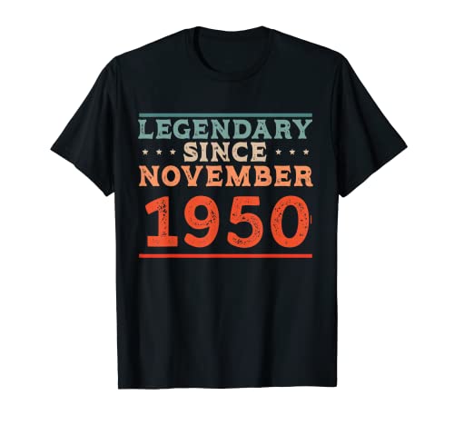Consigue ahora Legendario desde noviembre 1950 Nacido en la fiesta Navidad cumpleaños los 90 Camiseta Rebajas 2025 | regaloscumple.com