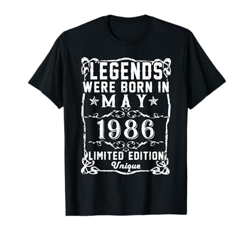 Comprar Cumpleaños Mayo 1986 Edición Ideas para regalar Limitada Regalo Legend May Camiseta Rebajas 2024 | regaloscumple.com
