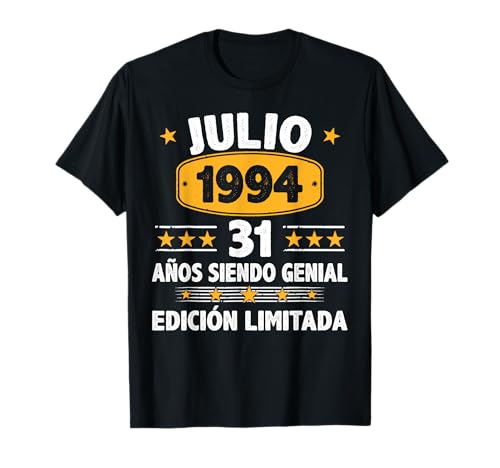Consigue ahora Julio 1994 31 Años Hombre Cumpleaños Regalo BlackFriday Julio 1994 Camiseta Top Precio 2025 | regaloscumple.com