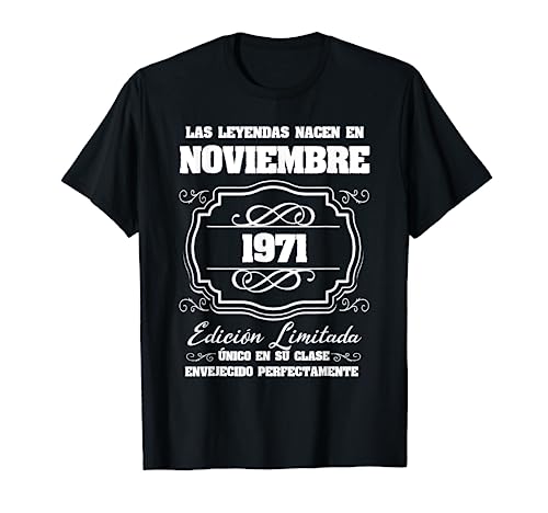 Comprar La Leyendas Nacen en Noviembre 1971 Navidad 50.o cumpleaños Camiseta Ofertas 2024 | regaloscumple.com