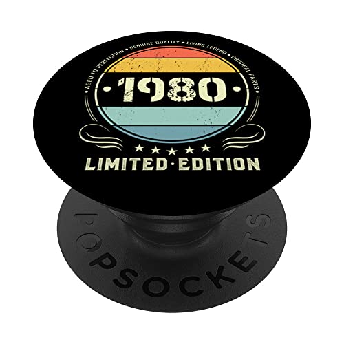 Comprar Ideas para regalar 1980 edición limitada 1980 cumpleaños Popsocket para mujeres y hombres PopSockets PopGrip Intercambiable Ofertas 2025 | regaloscumple.com
