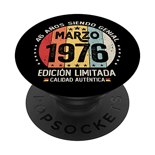 Consigue ahora Regalo 46 años BlackFriday Cumpleaños Hombre Mujer - Marzo 1976 PopSockets PopGrip Intercambiable Top Precio 2025 | regaloscumple.com
