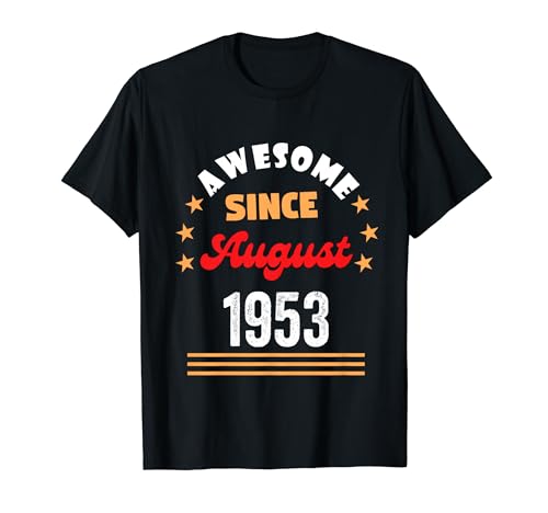 Comprar Agosto 1953 Cumpleaños Impresionante Cumpleaños desde 1953 Agosto Vintage Camiseta Rebajas 2024 | regaloscumple.com