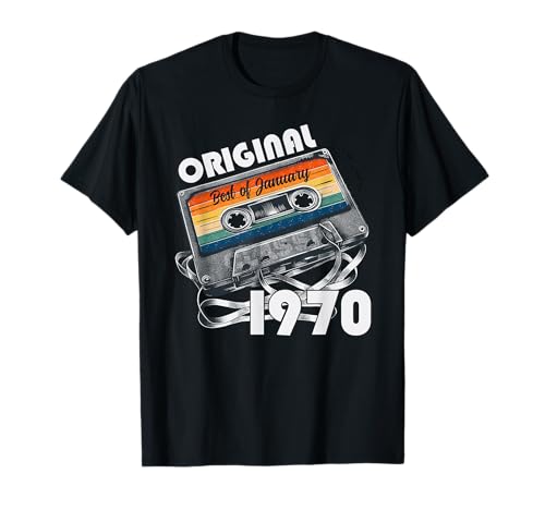 Comprar 55.o regalo cumpleaños hombre Enero 1970 casete Navidad Camiseta Ofertas 2025 | regaloscumple.com