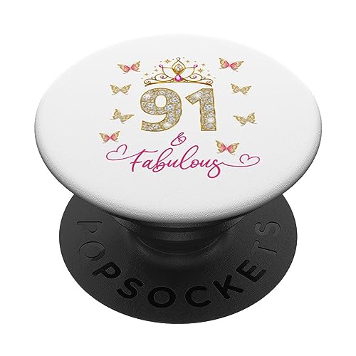 Consigue ahora 91 y fabuloso 91 años Ideas para regalar edad 91 cumpleaños PopSockets PopGrip Intercambiable Ofertas 2025 | regaloscumple.com