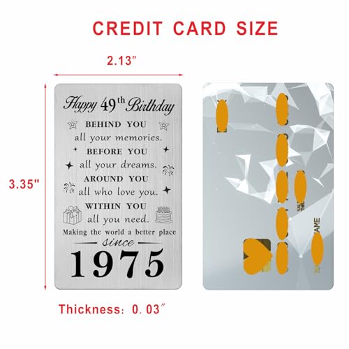 Mejores precios Gezxin Regalos   cumpleaños número 49 para mujeres y hombres  tarjeta   regalo   cumpleaños personalizada   49 años para mujer  hombre  él  ella  regalos   cumpleaños   1975  recuerdos para