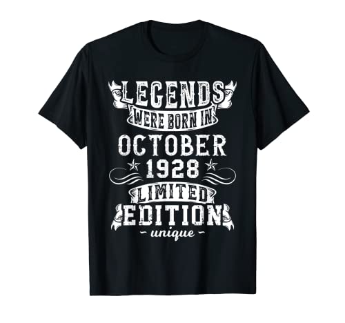 Consigue Catálogo ahora Cumpleaños Octubre 1928 Edición Limitada Regalo Used Vintage Camiseta Top Precio 2025 | regaloscumple.com