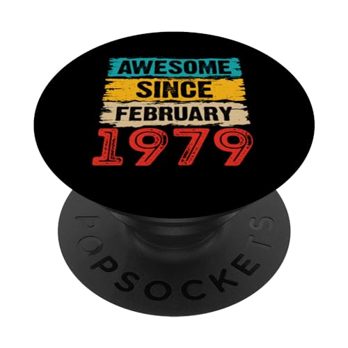 Consigue ahora 45 años impresionante desde febrero 1979 Regalos cumpleaños número 45 PopSockets PopGrip Intercambiable Top Catálogo Precio 2024 | regaloscumple.com