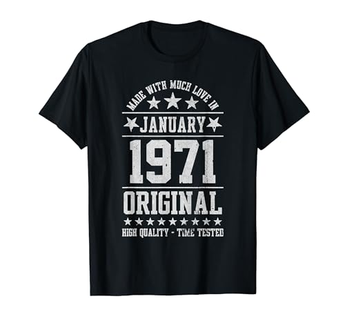 Consigue ahora Insignia cumpleaños vintage hecha con mucho amor en enero Camiseta Catálogo Top Precio 2024 | regaloscumple.com