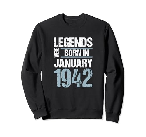 Consigue Navidad ahora Las leyendas nacieron en enero 1942 Cumpleaños Sudadera Top Precio 2024 | regaloscumple.com