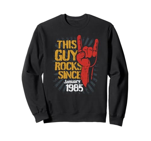 Consigue ahora 40 cumpleaños Nacido en enero Regalos Guy Rocks desde 1985 Sudadera Ofertas 2025 | regaloscumple.com