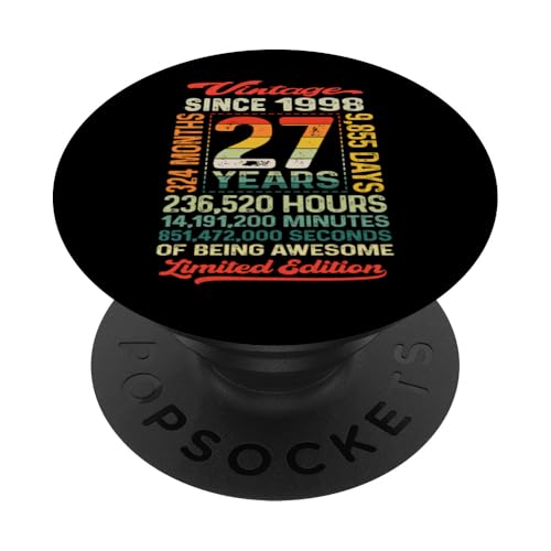 Comprar 27 años 324 meses ser impresionante nacido 1998 27 cumpleaños PopSockets PopGrip Adhesivo BlackFriday Top Precio 2024 | regaloscumple.com