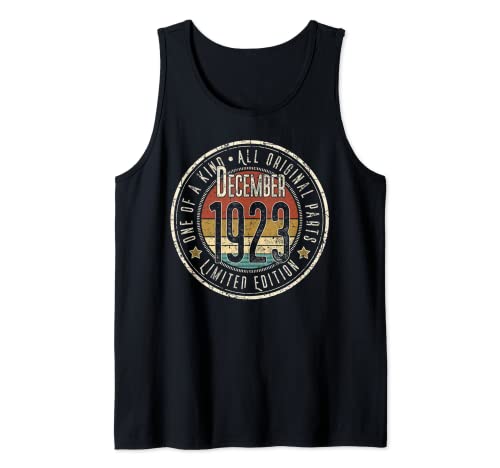 Consigue ahora 99 Años Navidad Diciembre 1923 Nacido en 1923 99 Cumpleaños Camiseta sin Mangas Rebajas 2024 | regaloscumple.com