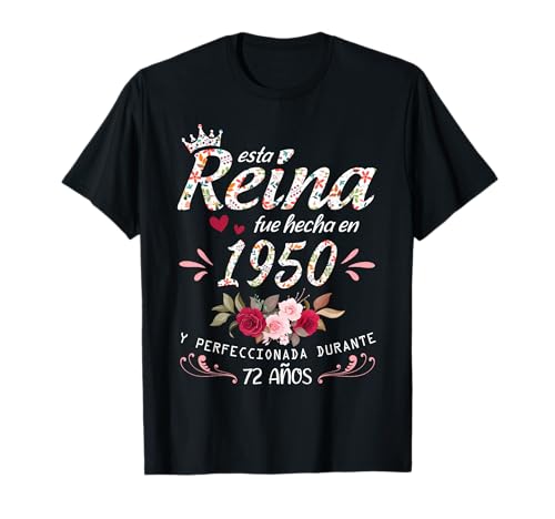 Comprar 72 Años Cumpleaños Navidad Mujer Regalo Nacido En 1950 Hecha En 1950 Camiseta Rebajas 2023 | regaloscumple.com