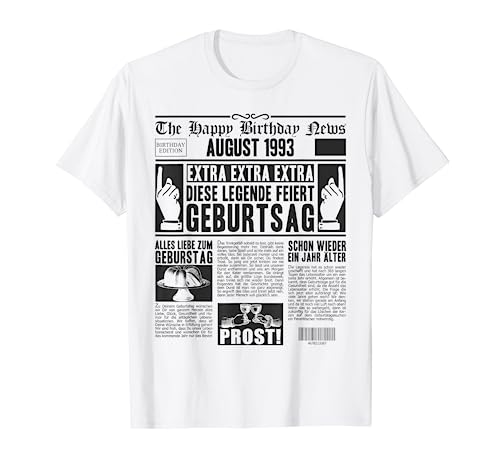 Oferta Periódico cumpleaños 1993 Camiseta