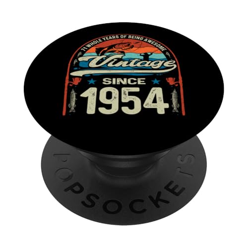 Consigue ahora Vintage 71 cumpleaños 71 años Promoción amantes la pesca nacidos 1954 PopSockets PopGrip Adhesivo Ofertas 2025 | regaloscumple.com