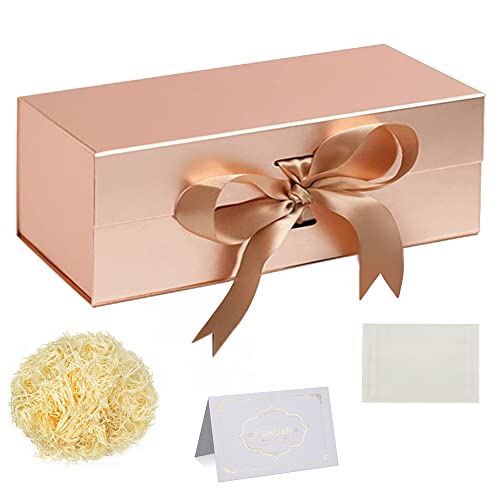 Comprar Juego Cajas Regalo Caja Regalo oro rosa con cinta Caja regalo grande con tapas magnéticas 32x22x10cm Caja regalo Papel seda triturado Tarjetas felicitación para Navidad Cumpleaños Aniversario Bodas Cumpleaños Ofertas 2024 | regaloscumple.com