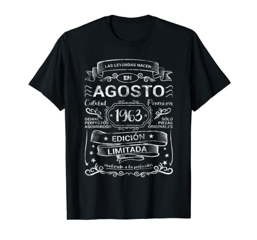 Consigue ahora Las Leyendas Nacen Agosto 1963 Cumpleaños Catálogo Hombre Mujer Camiseta Top Precio 2024 | regaloscumple.com