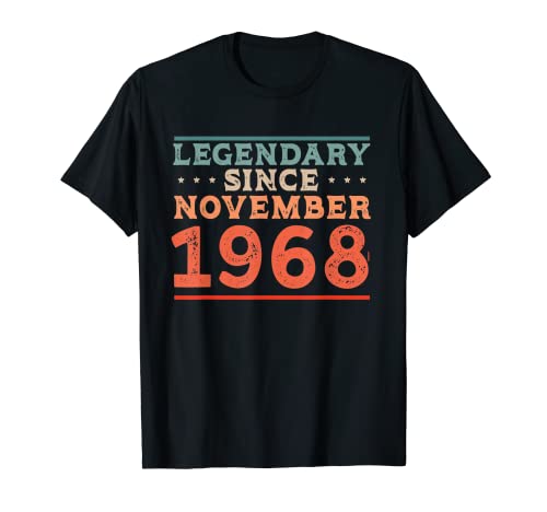 Comprar Legendario desde noviembre 1968 Nacido en la fiesta cumpleaños Regalos los 60 Camiseta Ofertas 2024 | regaloscumple.com