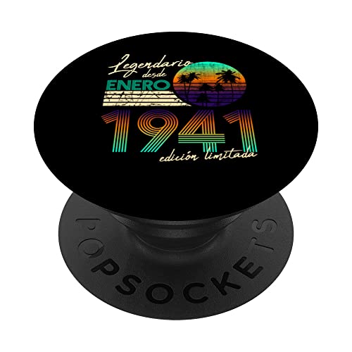 Consigue ahora Cumpleaños Hombre Regalos Legendario Desde Enero 1941 PopSockets BlackFriday PopGrip Intercambiable Top Precio 2024 | regaloscumple.com