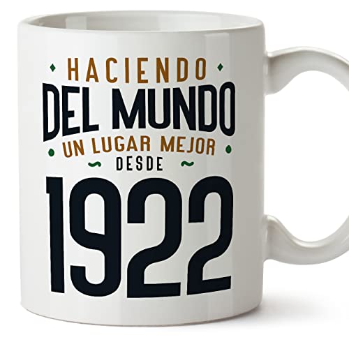 Comprar MUGFFINS Tazas 1922 Cumpleaños - En Promoción Español - Haciendo del Mundo un Lugar Mejor - 11 oz / 330 ml - Regalo original y divertido Top Precio 2024 | regaloscumple.com