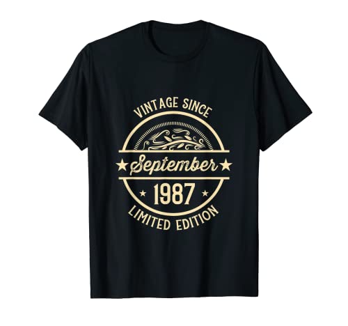 Comprar Vintage cumpleaños desde septiembre Promoción 1987 Camiseta Ofertas 2025 | regaloscumple.com