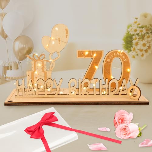 Consigue ahora Seutgjie Regalos Catálogo Originales 70 Cumpleaños para Hombre y Mujer Regalo 70 años con Tira Luces LED y Libro visitas para Aniversarios Ofertas 2024 | regaloscumple.com