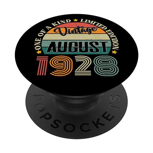 Comprar 96 Años Vintage Regalos Agosto 1928 96 Cumpleaños Retro PopSockets PopGrip Intercambiable Ofertas 2024 | regaloscumple.com