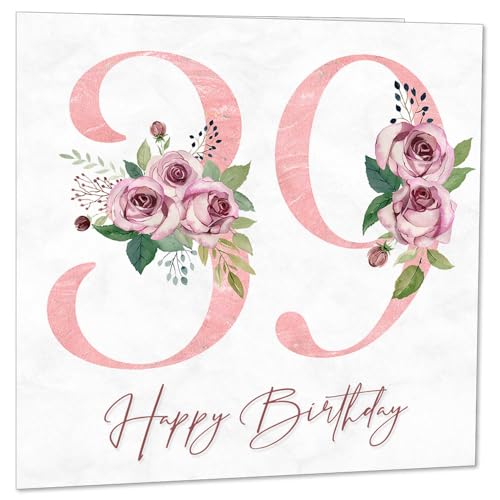 Consigue ahora Promoción Tarjeta cumpleaños número 39 para mujer tarjetas florales 39 cumpleaños para mujer 39 años treinta y nueve treinta y novena para mujer mamá hermana tía sobrina hija Rebajas 2025 | regaloscumple.com