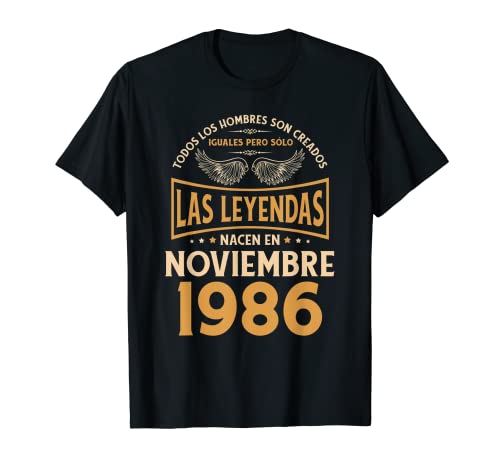 Comprar Regalos Cumpleaños Hombre Regalos Las Leyendas Noviembre 1986 Camiseta Top Precio 2025 | regaloscumple.com