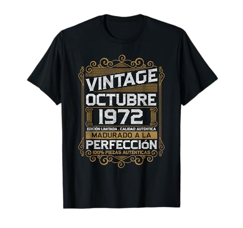 Comprar Octubre 1972 Vintage Cumpleaños Regalo 52 Años Cumpleaños Hombre Camiseta Top Precio 2024 | regaloscumple.com