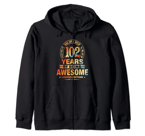 Consigue ahora Regalos 102 cumpleaños 102 años ser Promoción impresionante vintage 1920 Sudadera con Capucha Rebajas 2025 | regaloscumple.com